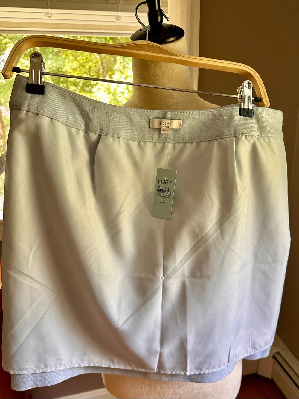 LOFT Pale Blue A-Line Skirt with Decorative Front Flaps